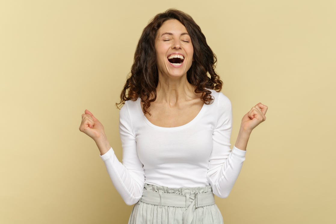 Portrait of an Excited Woman